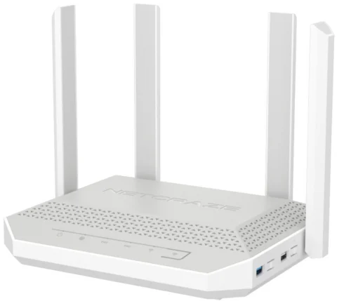 Интернет-центр Netcraze Giga NC-1012 мультигигабитный с Mesh 6 AX3000 Smart-коммутатором 1×2.5G/SFP и 4×1G многофункциональными портами USB 3