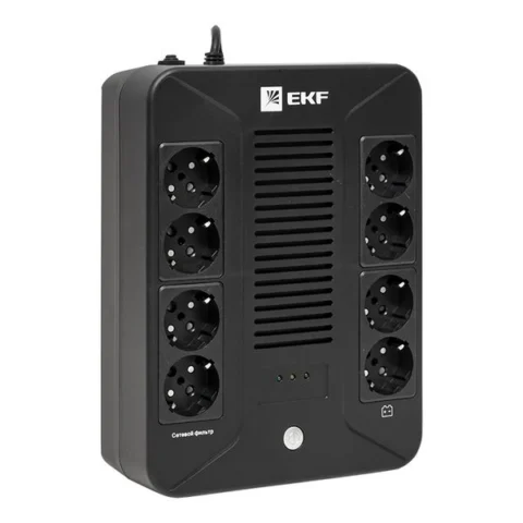 EKF SSW-1000 E-Power Home 1000 ВА 600Вт,8хSchuko,USB,RJ45