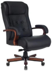 T-9926WALNUT/BLACK Руководителя Крестовина Металл/Дерево Кожа Цвет: