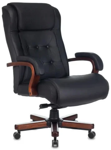 T-9926WALNUT/BLACK Руководителя Крестовина Металл/Дерево Кожа Цвет:
