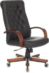 T-9928WALNUT/ECO-B Руководителя Крестовина Металл/Дерево Эко.Кожа Цвет: