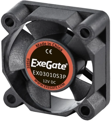 Вентилятор Exegate EX03010S3P EX281210RUS Вентилятор ExeGate EX03010S3P 30x30x10 мм подшипник скольжения 3pin 9000rpm 26dBAA
