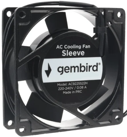 Gembird 92x92x25 AC 220 втулка 2 pin
