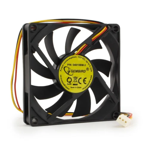 Gembird D8015BM-3 80x80x15 подшипник 3 pin провод