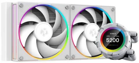 Система охлаждения жидкостная ID-Cooling SL240 WHITE LGA2066/2011/1700/1200/115x/AM5/AM4 (2*120mm fan 500-2000rpm 78CFM 29.9dBA 4-pin PWM 300W TD