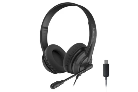 A4Tech HU-10 черный 2м USB оголовье 1611400