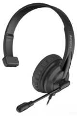 A4Tech HU-11 черный 2м USB оголовье 1611421