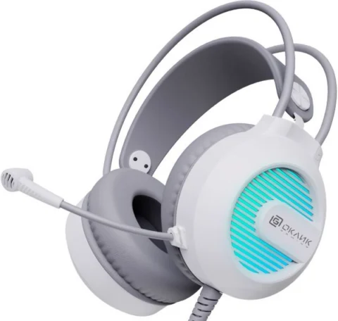 Oklick HS-L300G white белая 2.2м мониторная USB оголовье
