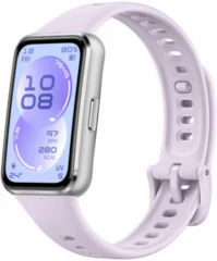 Huawei Band 11 алюминевые серебристые с фиолетовым ремешком