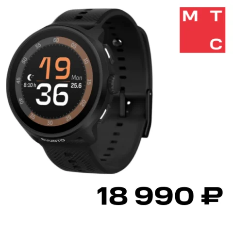 Suunto Run All Black c силиконовым ремешком