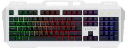Gembird 104кл MultiRainbow 1.5м серебристый/черный